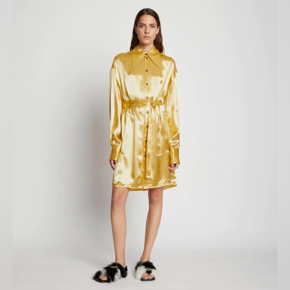 Proenza Schouler Glacé Shirtdress in Butter - Picture 1 of 6